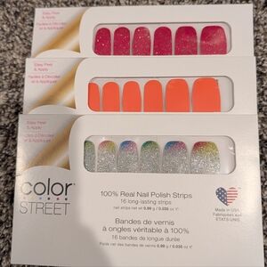 Color Street Cran-apple Spritz, Lean Mean Tangerine, Throwing Shade Set